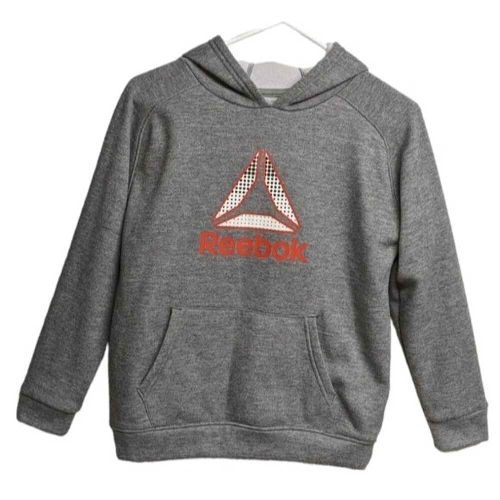 Reebok Long Sleeve Hooded Top Sweatshirt Youth M (10-12) Gray